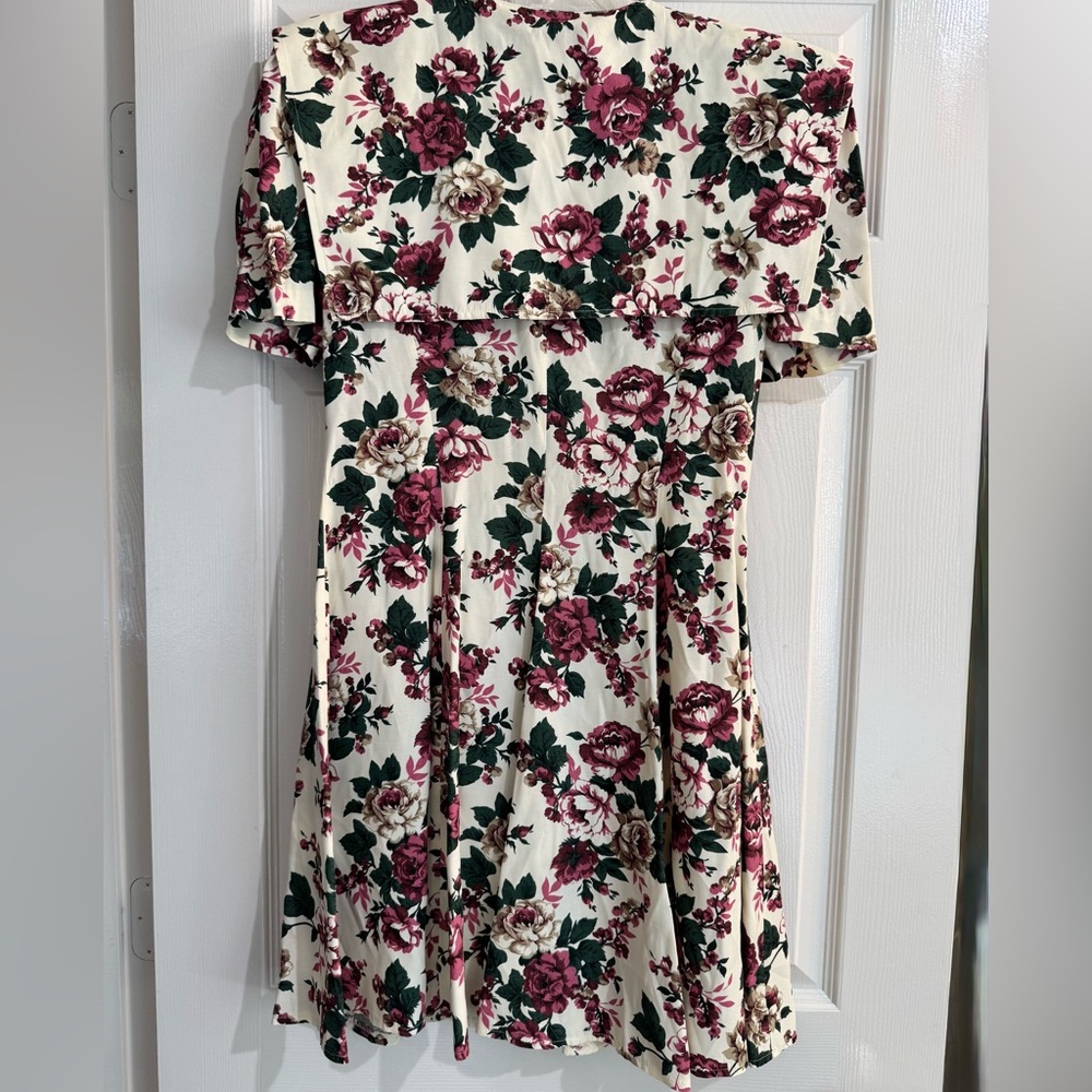 Vintage Early 90’s Floral Print Sailor Collar Dress - Picture 2 of 8